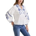 thumbnail image 4 of INSPIRE CHIC Women's Summer Embroidered Blouse V Neck Long Sleeve Casual Top L White, 4 of 6
