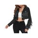 thumbnail image 5 of SAYOO - Abrigo corto para mujer, manga larga/sin mangas con borlas decorativas, chaqueta corta con botones, estilo casual de calle, prendas de vestir exteriores SAYOO  XS S M L, 5 of 9