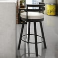 thumbnail image 3 of Amisco Render 26.63" Faux Leather Swivel Counter Stool in Cream/Dark Brown, 3 of 9