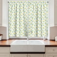 thumbnail image 2 of Ambesonne Hawaii Kitchen Curtains, Exotic Fruits Pattern, 55"x39", Yellow and Sea Green, 2 of 3