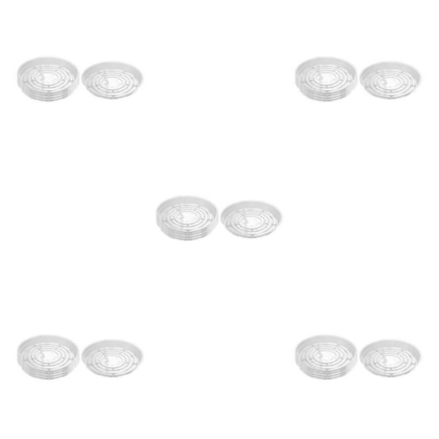 relayinert Lot de 5 Soucoupes pour Plantes Plateau Rond en Plastique Transparent pour Intérieur & Extérieur Transparent 10 Pouces 5ensemble