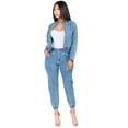 thumbnail image 3 of Fashion2Love Women's Juniors/Plus Size Elastic High Waist Denim Joggers Pants, 3 of 7