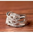 thumbnail image 2 of Multi Row Diamond Wedding Band, Criss Cross Diamond Engagement Ring, Half Eternity Diamond Band, Pave Set Diamond Ring, 925 Sterling Silver, 2.4 Ct Simulated Diamond, 2 of 5