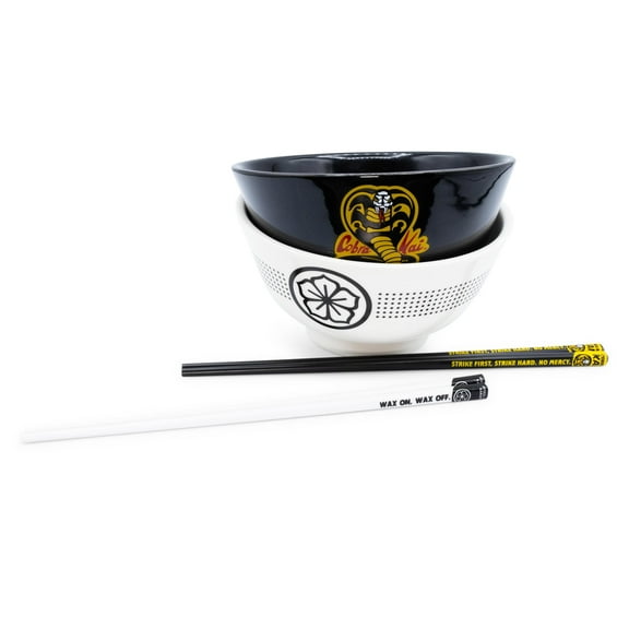 The Karate Kid Cobra Kai and Miyagi-Do 18-Ounce Ramen Bowl Set with Chopsticks