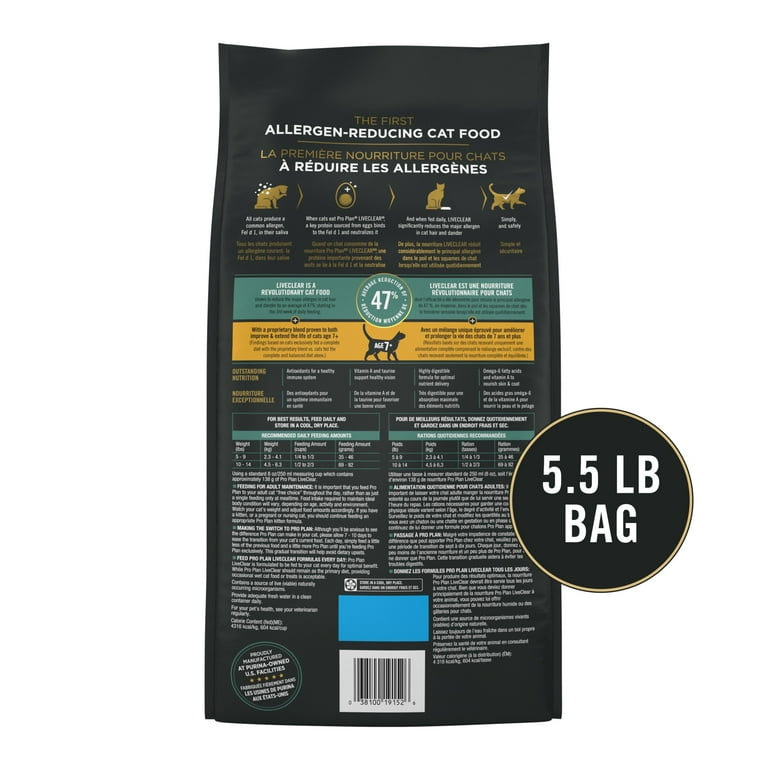 Purina Pro Plan LiveClear Cat Food 7+ Cat Allergen Reducer Chicken