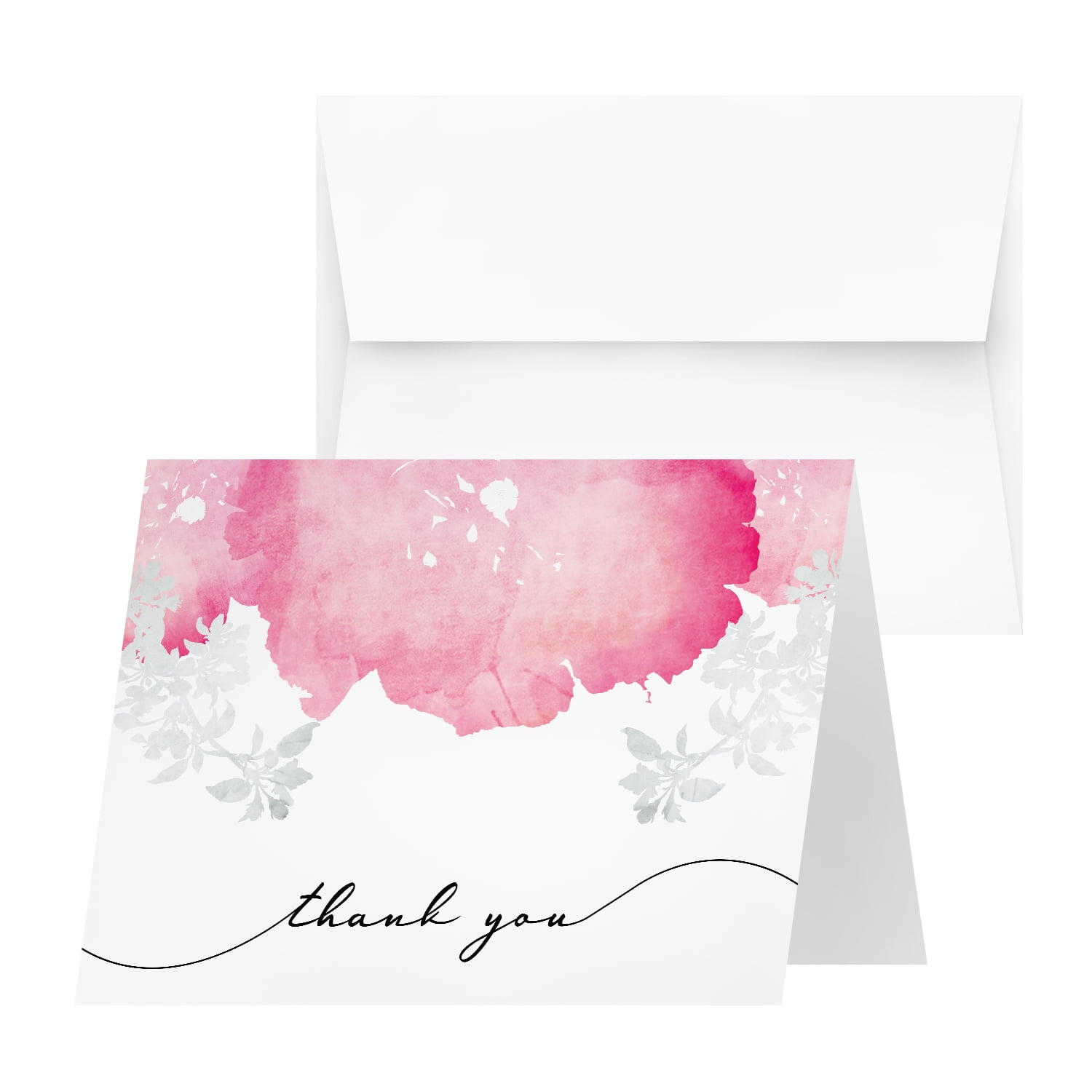 Thank You Cards Bulk Set of 25 Thank You Folding Greetings and 25 Envelopes Beautiful Leaf