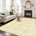 thumbnail image 4 of 8x10 Washable Area Rug, Yellow Non-Slip Extra Large Rectangle Rug for Living Room Bedroom, Cycling Pattern Indoor Floor Mat for Home Decor, 4 of 9