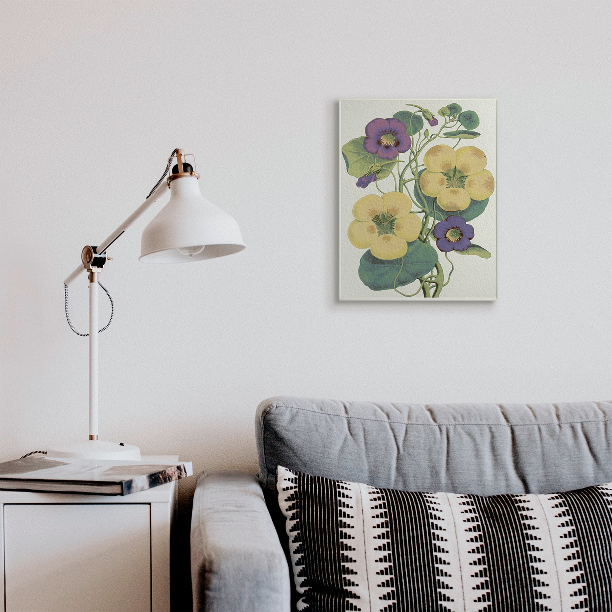 Stupell Industries Vintage Pansies Purple Yellow Petals Garden Study Botanical & Floral Painting Unframed Art Print Wall Art, 13 x 19