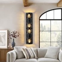 Garwarm Black Wall Sconce Indoor, Modern Rustic Staircase Ceiling Light Fixtures,Entryway Wall Sconces Lights, Dimmnable Wall Lights for Living Room Bedroom Kitchen(Bulbs not Included)