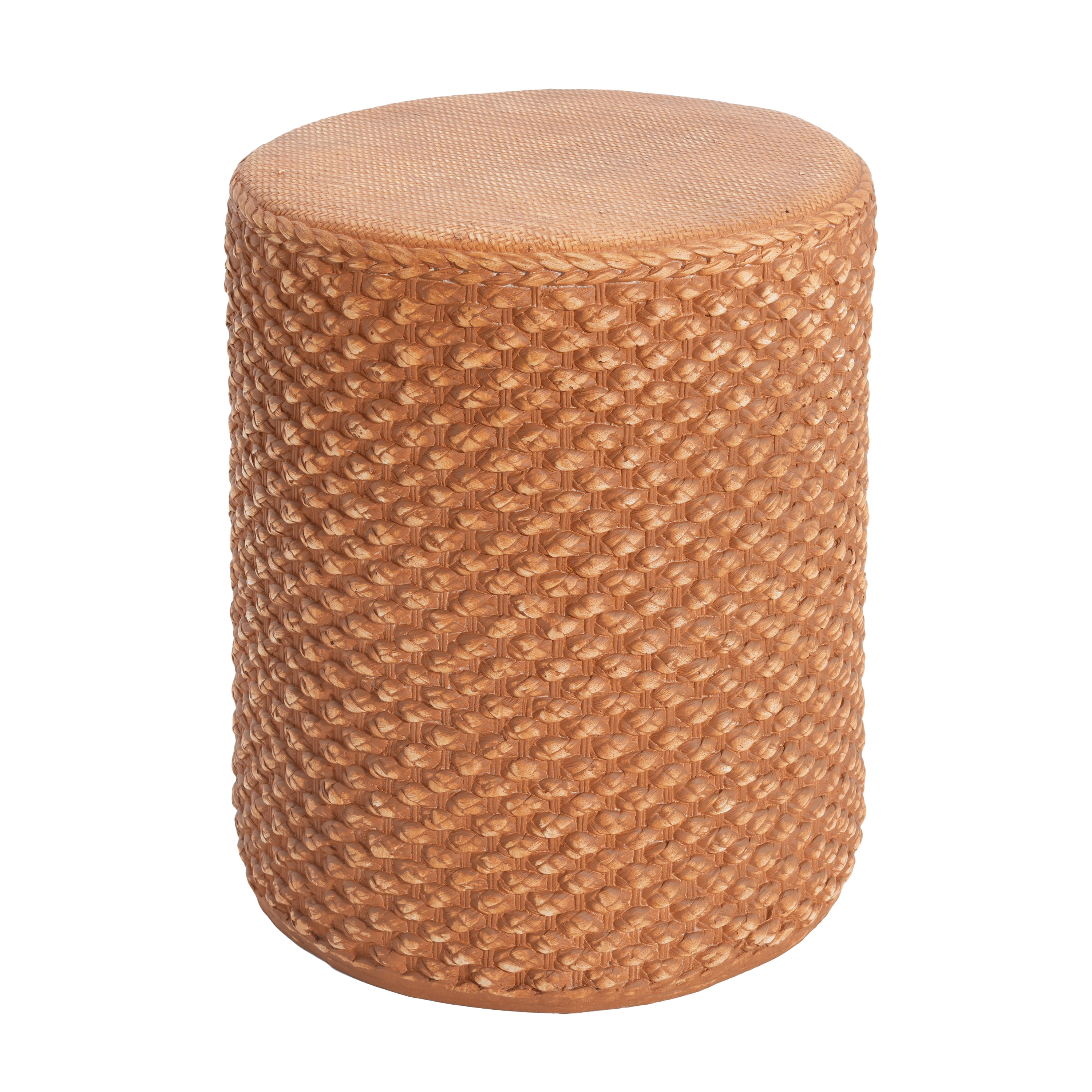 Round Side Table for Garden Balcony Deck, Brown