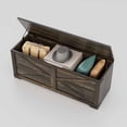 thumbnail image 2 of Craftian 47.2" Farmhouse Storage Bench with 2 Safety Hinges, Wooden Storage Chest - Brown, 2 of 9
