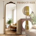 thumbnail image 5 of YVANLA 64"x21" Vintage Arched Full Length Mirror with Carved Metal Frame Baroque Style Floor Mirror, Antique Bronze, 5 of 7