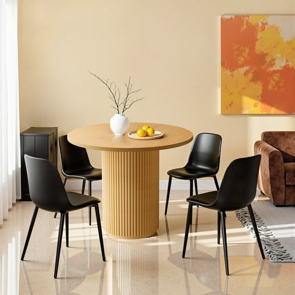 Kithkasa 47in Kitchen Round Dining Table for 4-6, Modern Wooden Kitchen Dining Table, Similar to Medieval Round Dining Table, Restaurant Furniture, Dining Kitchen, Leisure Coffee Table