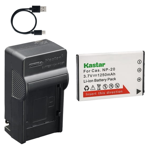 Kastar 1-Pack Battery and AC & USB-C Charger, Compatible with Casio NP-20 Battery, Exilim EX-S500 EX-S600 EX-S770 EX-S880 EX-Z60 EX-Z65 EX-Z70 EX-Z75 EX-Z77 EX-M1 EX-M2 EX-M20 and EX-Z Series Camera