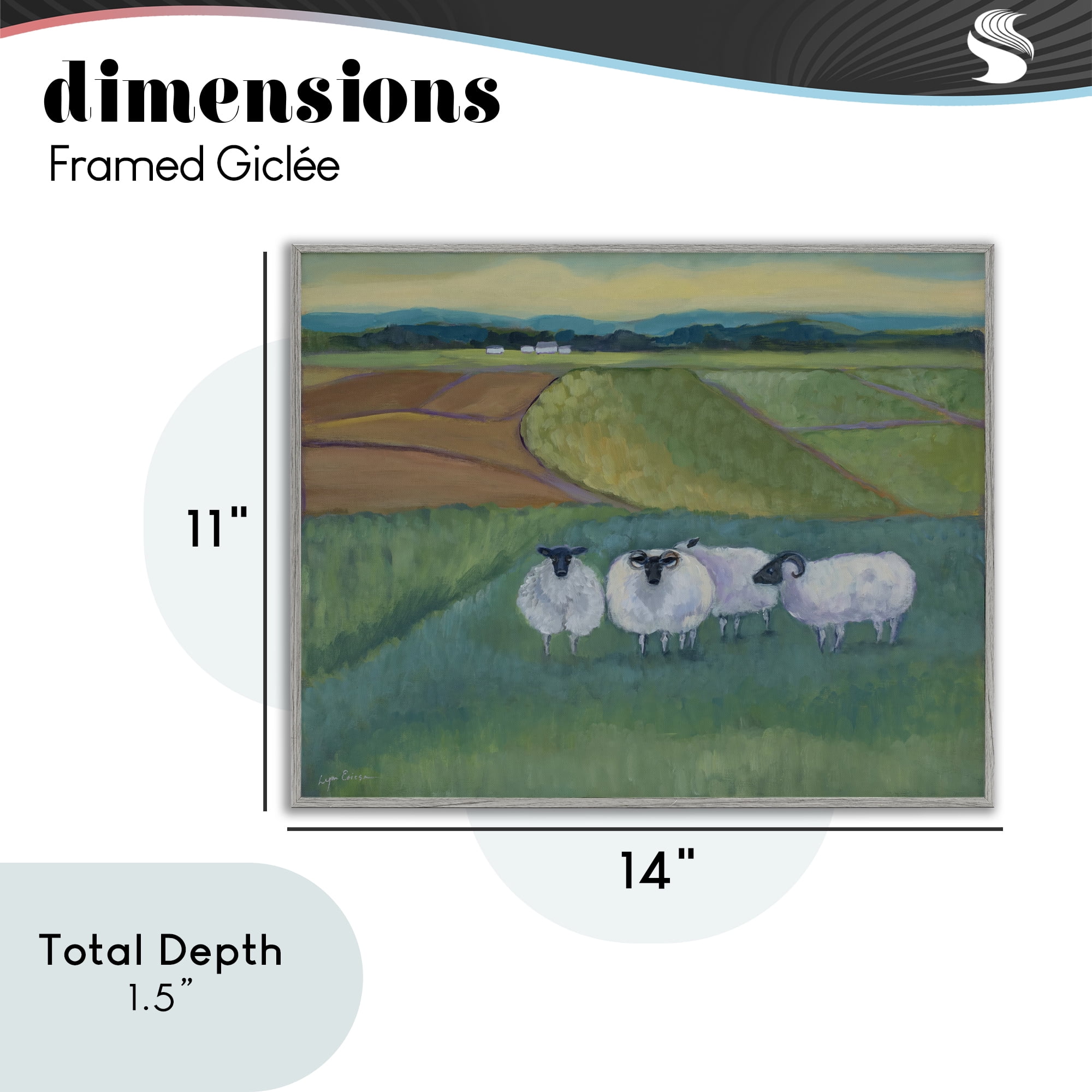 Stupell Industries Sheep Herd Meetup Gray Framed Giclee Art, design by Lynn Ericson Fine Art