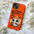 thumbnail image 5 of Cute Halloween Ghost Phone Case, Orange Autumn Pumpkin Latte Spooky Boo Design, Protective Cover for iPhone 16 15 14 13 12 11 Pro Max Mini Plus, 5 of 6