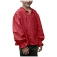 thumbnail image 2 of Kids Medieval Pirate Shirt Renaissance Ruffled Long Sleeve Blouse Boys Girls Vintage Peasant Top for Festival Role Play Costume Party, 2 of 9