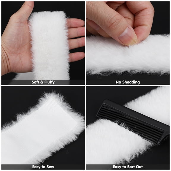 ETHZZLE Faux Fur Faux Fur Trim White Polyester 1Pcs Diy Projects