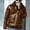 Khaki, variant on Mens Fall Winter Jackets Sheepskin Jacket Mens Sherpa Lined Suede Leather Jacket Faux Fur Collar Trench Coats Heavyweight Shearling Coat