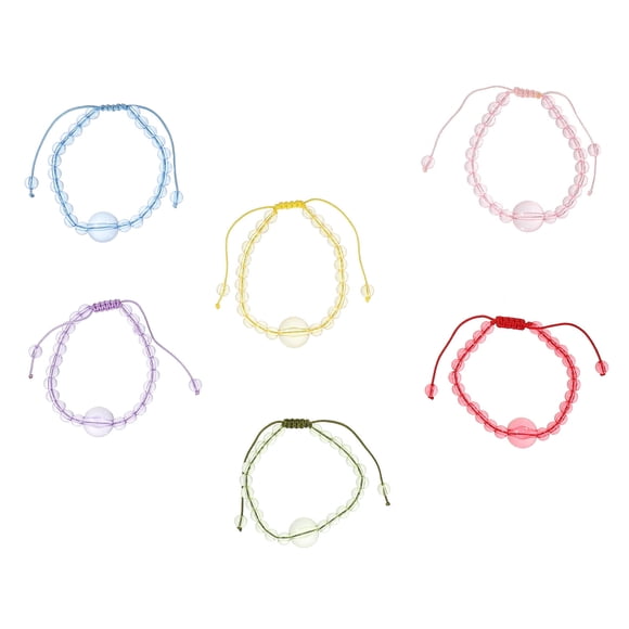 Phenofice 6Pcs Beaded Bracelets Round Beads for Girls Friendship Jewelry