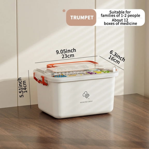 Large Capacity Medicine Box Portable Home First Aid Medical Kit Family Emergency Medicine Box with Multi-layer Drug Storage Case
