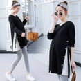 thumbnail image 1 of OUSITAID Vêtements de Maternité Prémama Blouse Chemise Robe à Manches Longues Printemps Automne Ample Femmes Enceintes Chandail à Col Rond Chandail Post-Partum Haut, 1 of 7