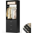 Homieasy Freestanding 2FT Closet System with 3 Wood Drawers, 24" Closet