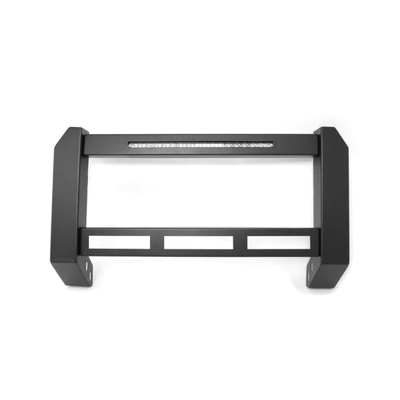 Ikon Motorsports Bull Bar Front Push Brush Bumper Grille Guard W/LED Light For 2018-2025 Jeep Wrangler JL & 2020-2025 Gladiator JT, Steel Aluminum