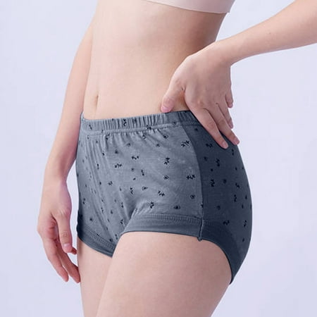 Ohufall Plus Size Women s Cotton Panties  Comfort Soft Underwear Full Coverage Panty Cotton Granny Panties for Old Lady