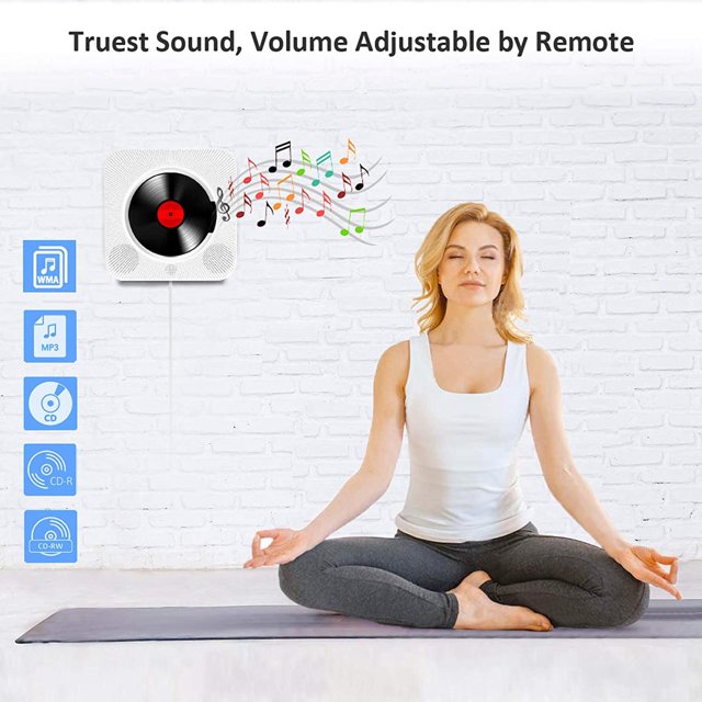 Reproductor Bluetooth Control Remoto Para Montaje En Pared Con Conector Para Auricures Enchufe De UE