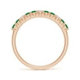 thumbnail image 2 of ANGARA Natural Round Emerald and Diamond Half Eternity Wedding Ring in 14K Rose Gold for Women (Size-2mm) | May Birthstone, Birthday, Anniversary, Jewelry Gift for Women | Natural Emerald Ring, 2 of 8