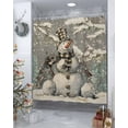 thumbnail image 4 of Christmas Snowman Grey Shower Curtain, Retro Xmas Snowflake Botanical Waterproof Washable Boho Funny Cute Shower Curtains Set for Bathroom Farmhouse Bathtubs Decor with Hook, 72"Wx72"L, 4 of 7