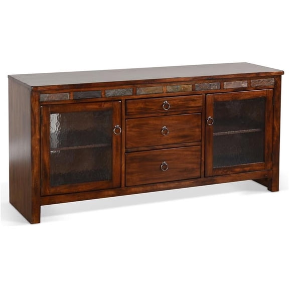 Sunny Designs Santa Fe 60" Traditional Wood TV Console in Dark Chocolate