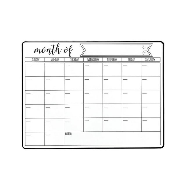 Dry Erase Calendar Board, 28x21cm, Reusable , Home & Office Planning & Scheduling Tool