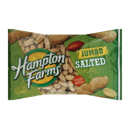 Hampton Farms JUMBO Salted Roasted Peanuts 24 oz bag