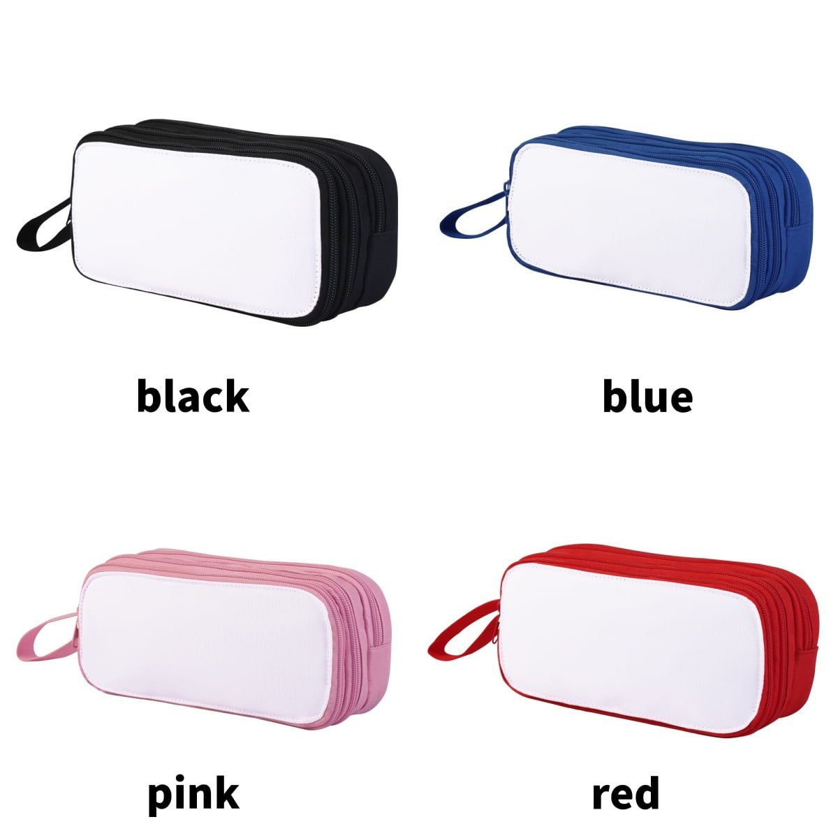 5 pcs Sublimation Blank Polyester Pencil Cases Hand-held Pencil Cases Suitable for Students To Use For Heat Transfer Print(red)