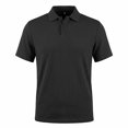 thumbnail image 3 of Men Polo Shirts Solid Color Summer Casual Knit Short Sleeve Button Down with Pattern Business Collar Breathable Golf Shirts for Men Black L, 3 of 7