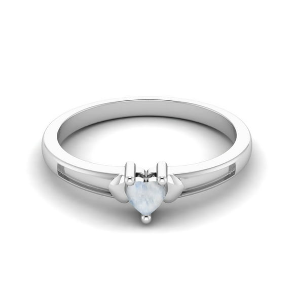 Mooneye 925 Sterling Silver 3 mm Heart Moonstone Three Hearts Love Women Valentines Day Gifts Ring