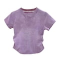 thumbnail image 3 of BXSRUTA Toddler & Big Girls Summer Tops Sleeveless Short Sleeve T-Shirts Soft Casual Kids Tees 1 Pack Multiple Sizes, 3 of 4
