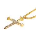 thumbnail image 4 of Crystal Nail Design Gold Plated Christian Cross Jesus Pendant Anti-Tarnish Necklace, Jewelry-265-GP, 4 of 5