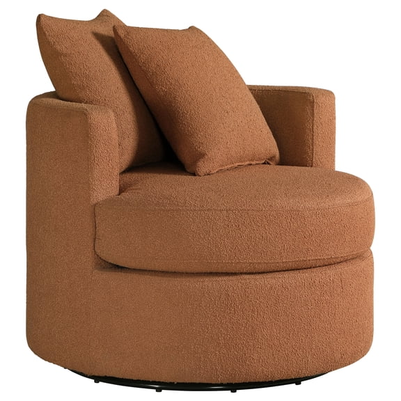 Coaster Debbie Upholstered Swivel Accent Chair, Burnt Orange