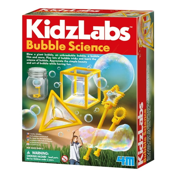 4 m Toysmith : Science des Bulles, Trousse Scientifique pour Faire des Bulles, Comprend des Recettes pour Faire Votre Propre Mélange à Bulles, pour Garçons et Filles, 5 Ans et Plus