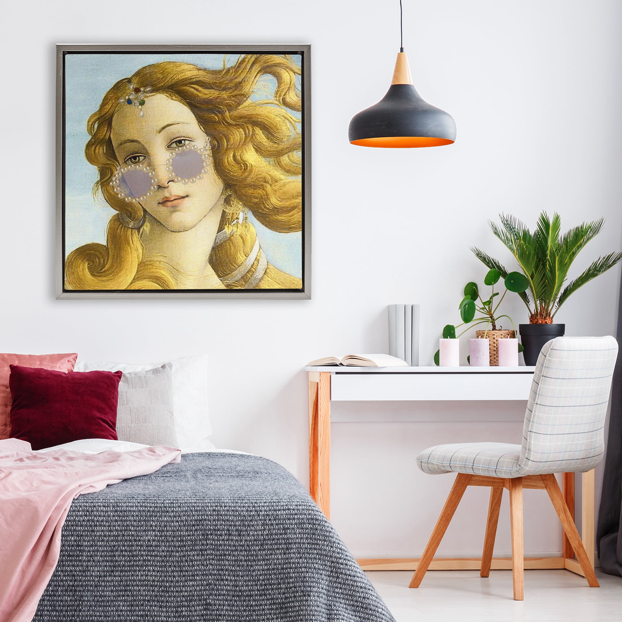 Stupell Industries Modern Day Venus Shades Gray Framed Floater Canvas Wall Art, design by Grotto Studios