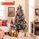 thumbnail image 1 of Costway Árbol de Navidad artificial flocado de 180 cm con 220 puntas de ramas y agujas de pino, 1 of 5