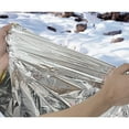 thumbnail image 6 of Thickened Material for Greater Warmth Emergency Silvery Mylar Thermal Compact High Quality Blankets for Kits, Natural Disasters Equipment, Retain Body Heat, Keeps You Warm (Pack Of 20), 6 of 7
