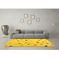 thumbnail image 3 of Ahgly Company Machine Washable Indoor Square Solid Yellow Modern Area Rugs, 4' Square, 3 of 4