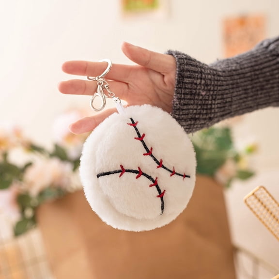 Plush Keychain Cute Baseball Plush Soft Stuffed Keychain Toys Gift Charm for Bags and Keys