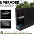 thumbnail image 4 of WORTH 30" H Tall Metallic Steel Rectangular Planter Box,38" L.x10 W. Durable All-Weather with Removable shelf with 2 Mesh Vents, Modern Indoor Outdoor Home Garden Patio,No Assembly Required,Black, 4 of 7