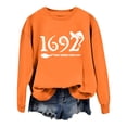 thumbnail image 4 of Womens Halloween Crewneck Sweatshirts Fall 1692 Ghost Printed Long Sleeve Pullover Tops Fashion Casual Relaxed Fit Blouses Z004-Orange L, 4 of 5