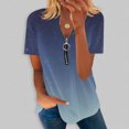 thumbnail image 1 of Hauts d'Été Grande Taille à Manches Courtes pour Femmes Mode Décontractée Confortable Col en V Zip Imprimé Blouse à Manches Courtes Col en V T-Shirt Femmes en Solde, 1 of 5